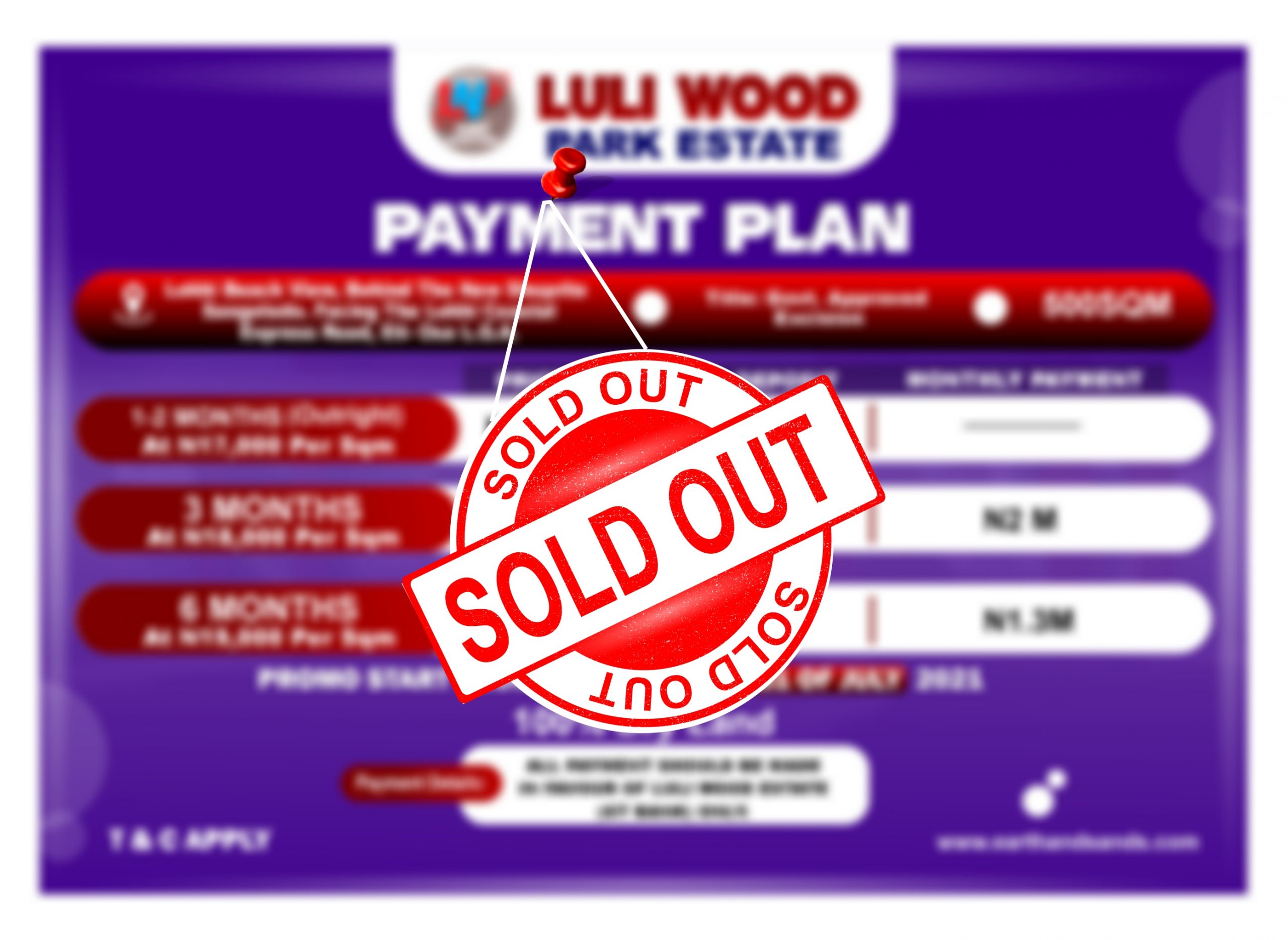 PAYMENT PLAN SOLD OUT